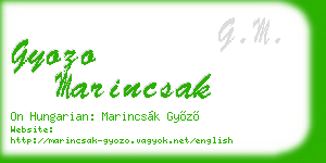 gyozo marincsak business card